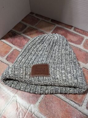 Love Your Melon Beanie Winter Hat 100% Cotton Knit Cuffed Black White Women OSFA